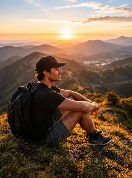 Retrato conceitual com luz vermelha e expressão de energia